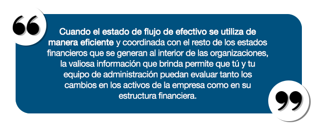 estado de flujo de efectivo. programa erp